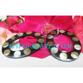 Earring Resin Shell Oval Design Hole