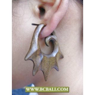 Balinese Carved Wooden Earring Fashion