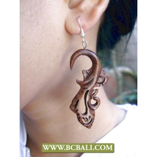 Bcbali Hand Carving Wooden Earring Fashion