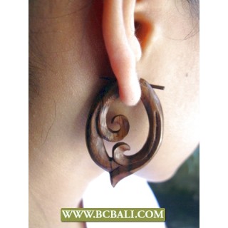 Handmade Organic Woods Earring Carving