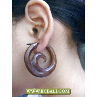 Handmade Sono Wooden Carved Fashion Earring