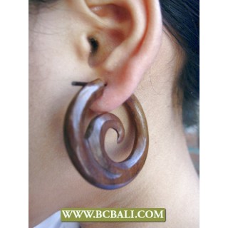 Handmade Sono Wooden Carved Fashion Earring