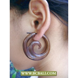 Handmade Sono Wooden Carved Fashion Earring