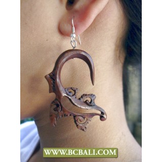 Natural Sono Wooden Earring Hand Carving