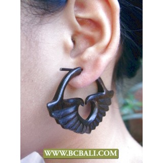 Pierced Wooden Earring Carved