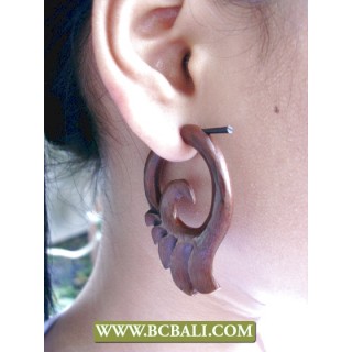 Sono Wooden Carved Earring Natural