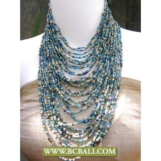 Bali Multi Strand Beaded Chokers Necklaces 