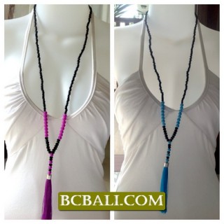 Tassel Necklaces Pendants Beads Seeds