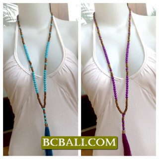 Bali Tassel Necklace Multi Seeds