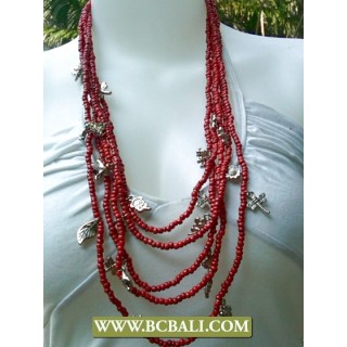 Charm Beaded Fashion Necklace Multi Strand