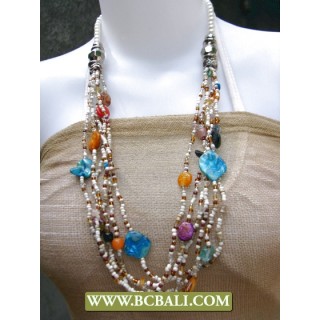 Glass Beaded Multi Layers Necklace Fashion