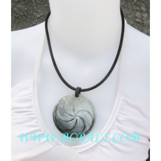 Bali Carved Seashell Necklace Pendants