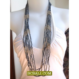 Multi Strand Beads Necklaces Long