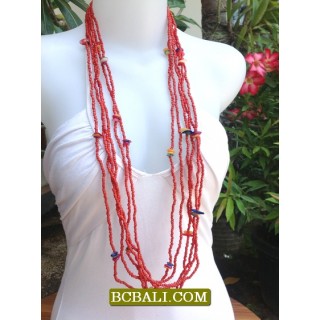 Long Line Seeds Bead Necklace Fashion Ladies