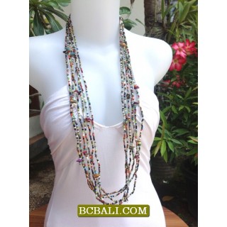 Long Seeds Bead Mix Color Necklace Fashion