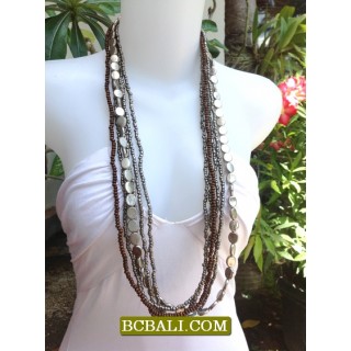 Long Strand Beaded Necklace Charm Design Bali Stylist