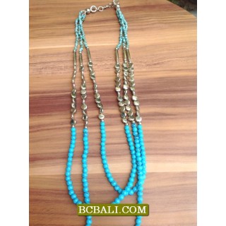 Necklaces Triple Long Beads Triple Seed Jewelry