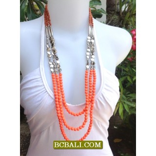 Necklaces Long Strand Beads Triple Seeds Fashion