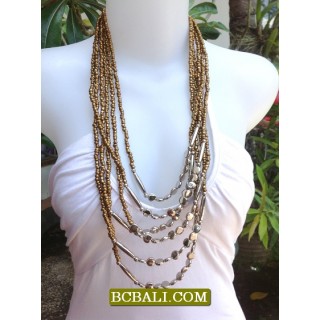 New Beads Gold Necklaces Multi Strand Fashion Women