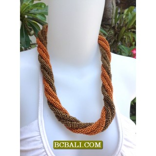 Rope Seeds Beads Necklaces Two Color Fashion 