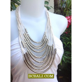 String Rope Necklaces Fashion Steels Beads