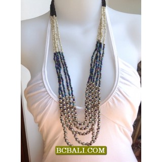 Two Combination Color Charming Long Strand Necklace