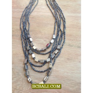 Women Beaded Necklaces Multi Strand