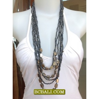 Women Beaded Necklaces Multi Strand