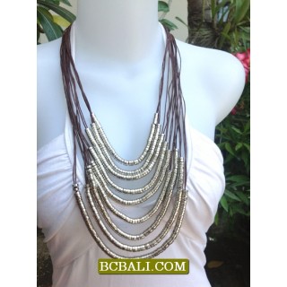 Women Fashion Rope Necklaces Multi String Steels