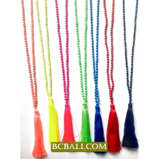 Beads Stones Seeds Tassel Necklace Pendants