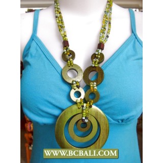 Bali Hand Painted Wood Necklace Fashion