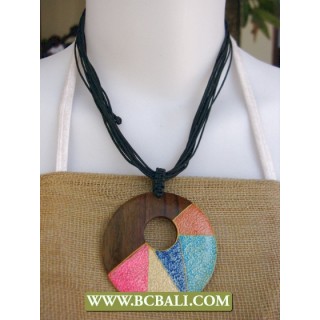 Bali Handmade Wooden Necklace Painted