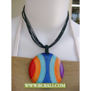 Bcbali Rainbow Wooden Necklace Painted