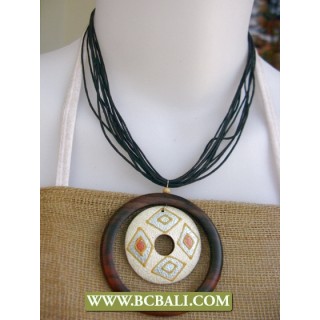 Necklaces with Pendant Chokers Wood Painting