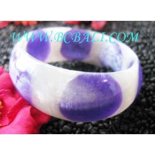 Casual Resin Bangles Handmade Motif