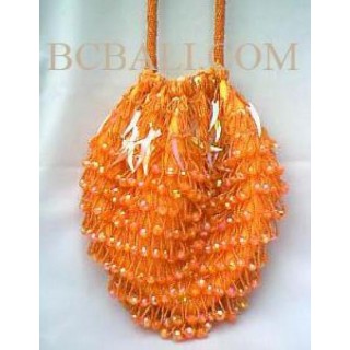 Handbags Full Beads Orange