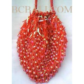 Handbags Full Beads Reds