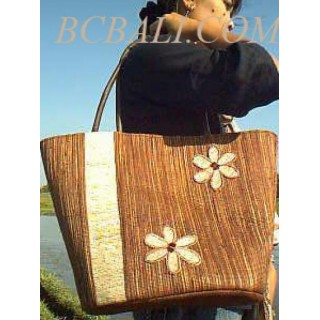 Beach Straw Handbags Flower