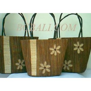 Shopping Bag Seagrass Set Flower