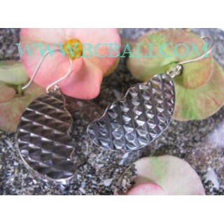 Silver Earrings Shells Carving