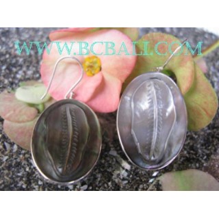 Ladies Silver Earrings Carving