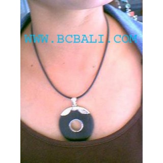 Black Stone Silver Necklaces