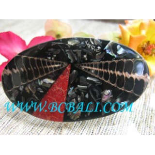 Black Shell Resin Hair Jewelry,