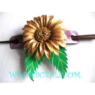 Bali Leather Floral Hair Accessories