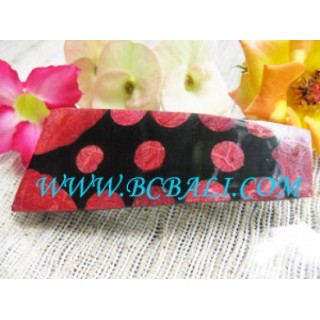 Red Resin Shell Barrette