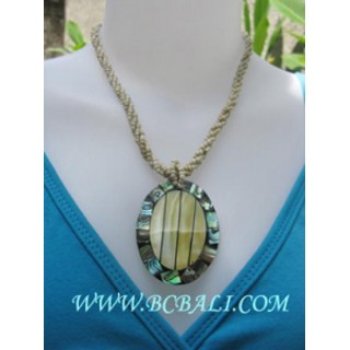 Ladies Paua Shell Necklace Pendants