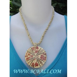 Large Pendants Seed Bead Necklace