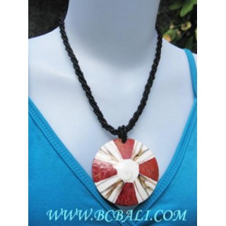 Woman Shell With Red Coral Necklaces Pendants