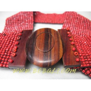 Wooden Buckles Beads Belt