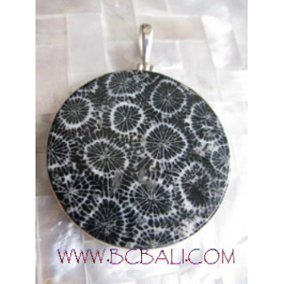 Black Coral Silver Pendant